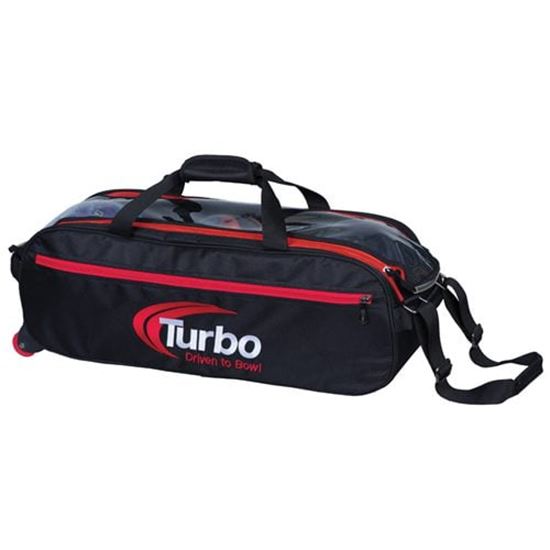 Picture of Turbo Pursuit 3 Ball Travel Tote Black Red Bowling Bag